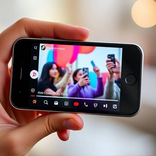 Schermata di uno smartphone che mostra un video breve e colorato su un feed di social media.